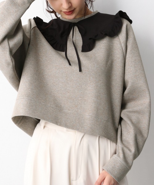 A part by（アパートバイ）の「フリルリボンツケエリ　932253（付け襟・レディース・ブラック/オフホワイト・FREE）」の6枚目の写真