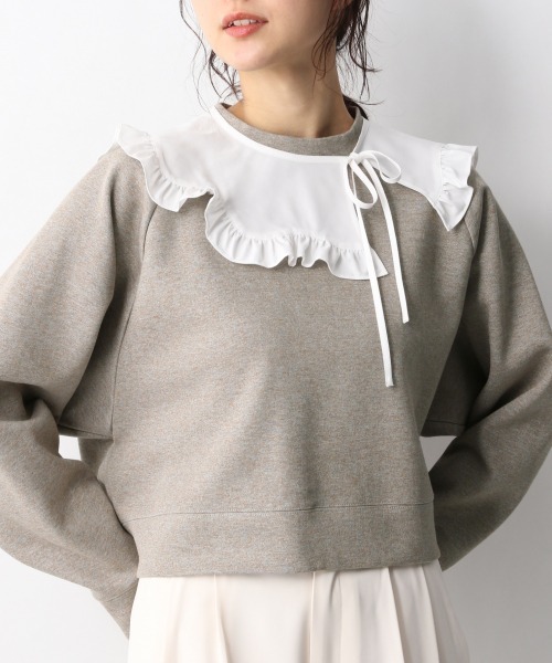 A part by（アパートバイ）の「フリルリボンツケエリ　932253（付け襟・レディース・ブラック/オフホワイト・FREE）」の13枚目の写真