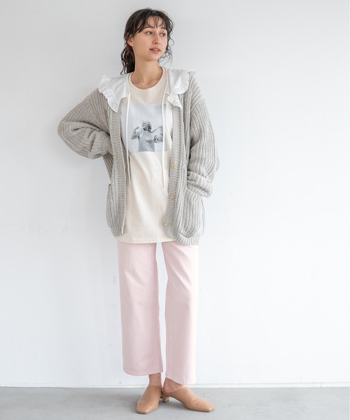 A part by（アパートバイ）の「フリルリボンツケエリ　932253（付け襟・レディース・ブラック/オフホワイト・FREE）」の8枚目の写真