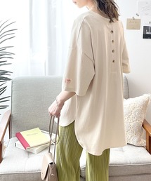 Java | 《JaVaジャバ コラボ》綿100％　前後２way楽しめる♪ヘンリートップス(Tシャツ/カットソー)