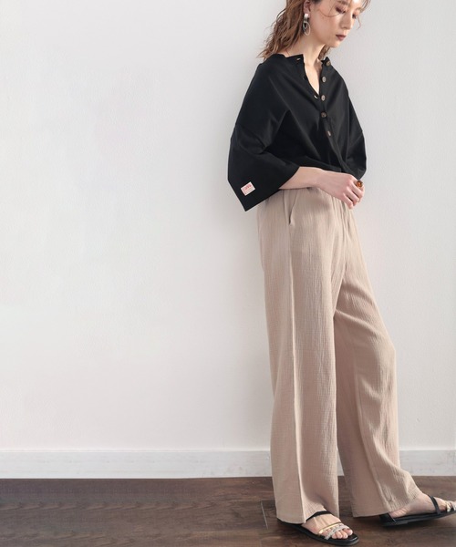 Java(ジャバ)の「《JaVaジャバ コラボ》綿100% 前後2way楽しめる♪ヘンリートップス(Tシャツ/カットソー・レディース・グレイッシュベージュ/ナチュラル/ブラック/ホワイト/グリーン系その他/ライトグレー/ブルーグリーン・MEDIUM/LARGE/X-LARGE/SMALL)」の12枚目の写真