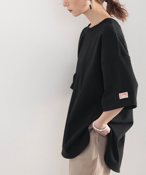 Java(ジャバ)の「《JaVaジャバ コラボ》綿100% 前後2way楽しめる♪ヘンリートップス(Tシャツ/カットソー・レディース・グレイッシュベージュ/ナチュラル/ブラック/ホワイト/グリーン系その他/ライトグレー/ブルーグリーン・MEDIUM/LARGE/X-LARGE/SMALL)」の11枚目の写真