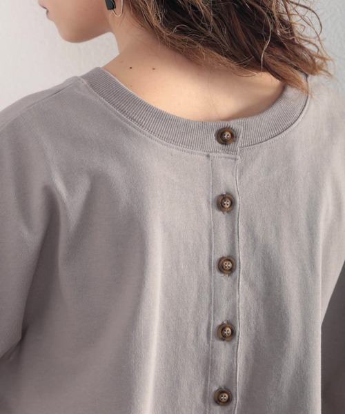 Java(ジャバ)の「《JaVaジャバ コラボ》綿100% 前後2way楽しめる♪ヘンリートップス(Tシャツ/カットソー・レディース・グレイッシュベージュ/ナチュラル/ブラック/ホワイト/グリーン系その他/ライトグレー/ブルーグリーン・MEDIUM/LARGE/X-LARGE/SMALL)」の9枚目の写真