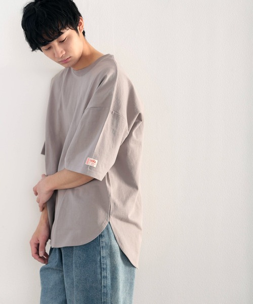 Java(ジャバ)の「《JaVaジャバ コラボ》綿100% 前後2way楽しめる♪ヘンリートップス(Tシャツ/カットソー・レディース・グレイッシュベージュ/ナチュラル/ブラック/ホワイト/グリーン系その他/ライトグレー/ブルーグリーン・MEDIUM/LARGE/X-LARGE/SMALL)」の13枚目の写真