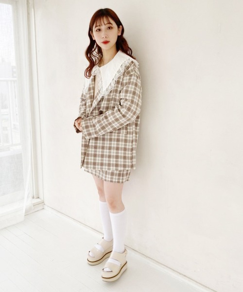 one after another NICE CLAUP(ワンアフターアナザーナイスクラップ)の「厚底ライン入りサンダル(サンダル・レディース・アイボリー/ブラウン/モカ・SMALL/MEDIUM/LARGE)」の17枚目の写真