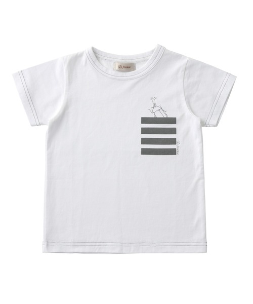 D.fesense(ディーフェセンス)の「昆虫ポケットプリントT(Tシャツ/カットソー・キッズ・グレー/オフホワイト・90cm/110cm/100cm/80cm)」の1枚目の写真