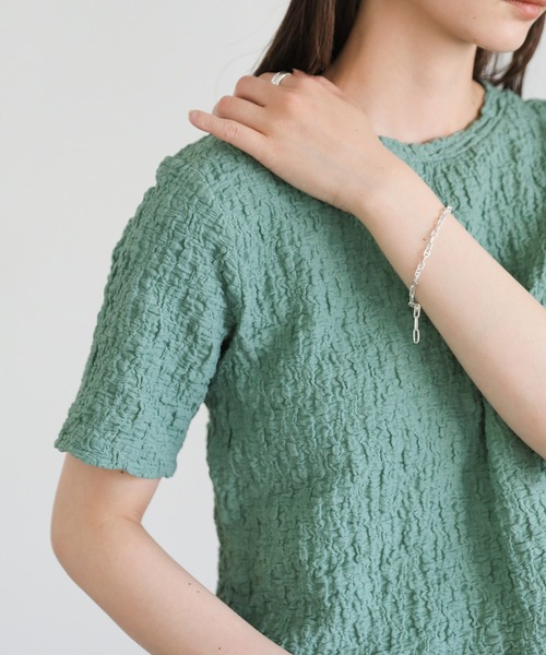 select MOCA（セレクトモカ）の「【7色展開】クラッシュジャガードプルオーバー（Tシャツ/カットソー・レディース・ブラック/ライム/アイボリー/ブルー/レッド/イエロー/グリーン・FREE）」の21枚目の写真