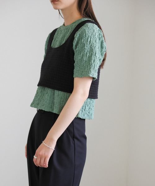 select MOCA（セレクトモカ）の「【7色展開】クラッシュジャガードプルオーバー（Tシャツ/カットソー・レディース・ブラック/ライム/アイボリー/ブルー/レッド/イエロー/グリーン・FREE）」の17枚目の写真