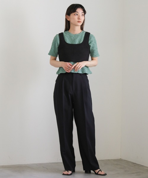 select MOCA（セレクトモカ）の「【7色展開】クラッシュジャガードプルオーバー（Tシャツ/カットソー・レディース・ブラック/ライム/アイボリー/ブルー/レッド/イエロー/グリーン・FREE）」の16枚目の写真