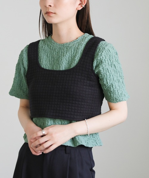 select MOCA（セレクトモカ）の「【7色展開】クラッシュジャガードプルオーバー（Tシャツ/カットソー・レディース・ブラック/ライム/アイボリー/ブルー/レッド/イエロー/グリーン・FREE）」の19枚目の写真