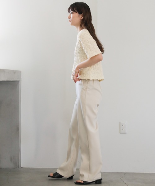 select MOCA（セレクトモカ）の「【7色展開】クラッシュジャガードプルオーバー（Tシャツ/カットソー・レディース・ブラック/ライム/アイボリー/ブルー/レッド/イエロー/グリーン・FREE）」の9枚目の写真