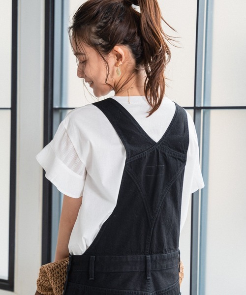 Andemiu(アンデミュウ)の「【WEB限定】ソデフハクキリカエカットソー948045(Tシャツ/カットソー・レディース・オフホワイト/ブラック/オレンジ/カーキ/グリーン・FREE)」の1枚目の写真