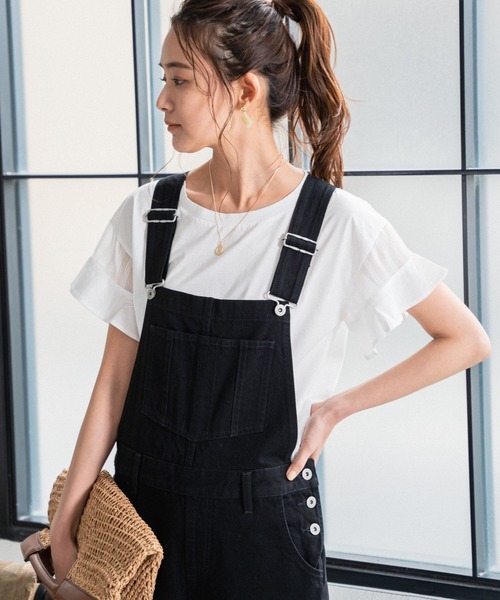 Andemiu(アンデミュウ)の「【WEB限定】ソデフハクキリカエカットソー948045(Tシャツ/カットソー・レディース・オフホワイト/ブラック/オレンジ/カーキ/グリーン・FREE)」の13枚目の写真