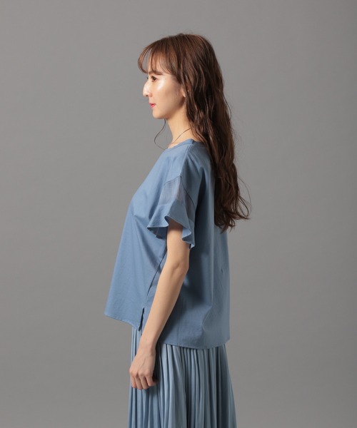 Andemiu(アンデミュウ)の「【WEB限定】ソデフハクキリカエカットソー948045(Tシャツ/カットソー・レディース・オフホワイト/ブラック/オレンジ/カーキ/グリーン・FREE)」の7枚目の写真