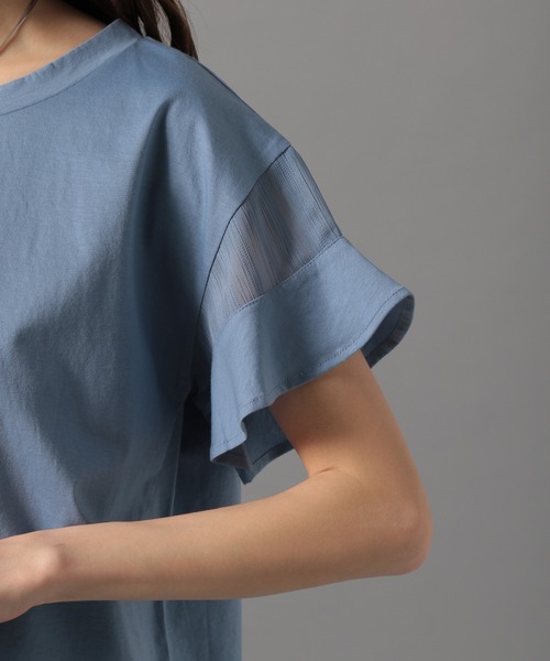 Andemiu(アンデミュウ)の「【WEB限定】ソデフハクキリカエカットソー948045(Tシャツ/カットソー・レディース・オフホワイト/ブラック/オレンジ/カーキ/グリーン・FREE)」の22枚目の写真