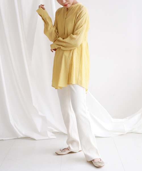 SLOBE citron.（スローブシトロン）の「SLOBE citron.デザインチュニックブラウス【手洗い可能】◆（シャツ/ブラウス・レディース・ホワイト/サックスブルー/イエロー・FREE）」の18枚目の写真