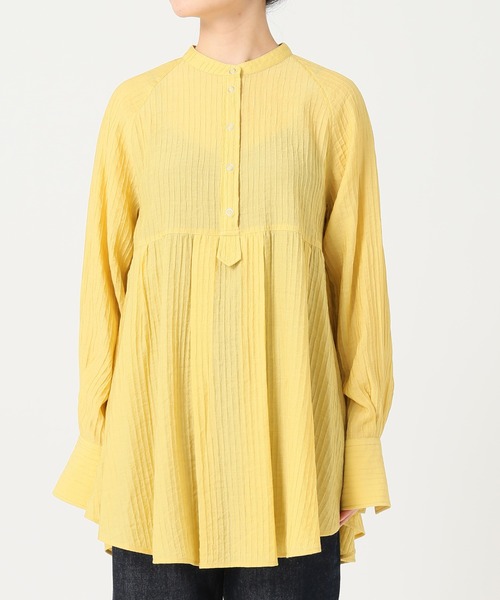 SLOBE citron.（スローブシトロン）の「SLOBE citron.デザインチュニックブラウス【手洗い可能】◆（シャツ/ブラウス・レディース・ホワイト/サックスブルー/イエロー・FREE）」の4枚目の写真