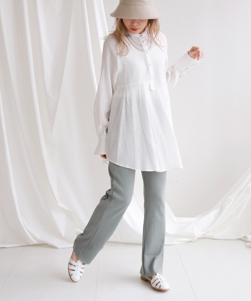 SLOBE citron.（スローブシトロン）の「SLOBE citron.デザインチュニックブラウス【手洗い可能】◆（シャツ/ブラウス・レディース・ホワイト/サックスブルー/イエロー・FREE）」の20枚目の写真