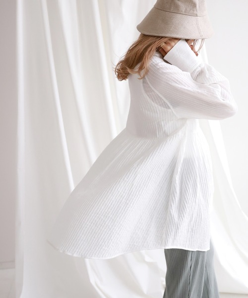 SLOBE citron.（スローブシトロン）の「SLOBE citron.デザインチュニックブラウス【手洗い可能】◆（シャツ/ブラウス・レディース・ホワイト/サックスブルー/イエロー・FREE）」の11枚目の写真