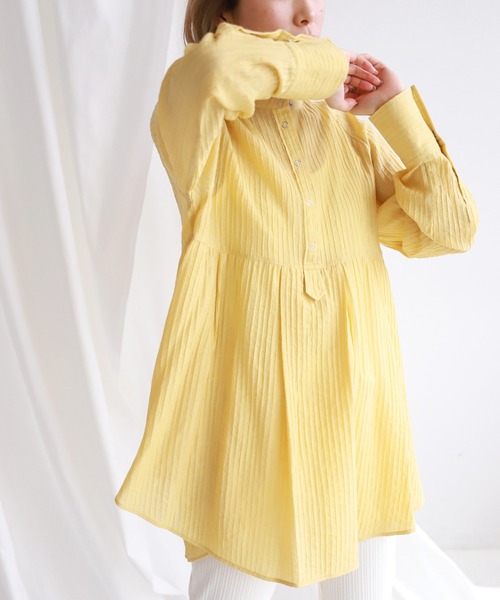 SLOBE citron.（スローブシトロン）の「SLOBE citron.デザインチュニックブラウス【手洗い可能】◆（シャツ/ブラウス・レディース・ホワイト/サックスブルー/イエロー・FREE）」の22枚目の写真