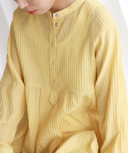 SLOBE citron.（スローブシトロン）の「SLOBE citron.デザインチュニックブラウス【手洗い可能】◆（シャツ/ブラウス・レディース・ホワイト/サックスブルー/イエロー・FREE）」の8枚目の写真