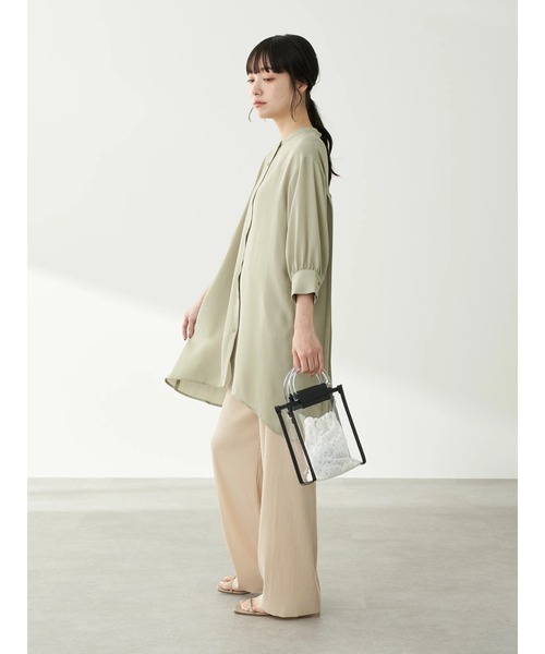 earth music&ecology（アースミュージックアンドエコロジー）の「ストレートプリーツカットパンツ ＊（その他パンツ・レディース・モカ/ピンクベージュ/その他8・FREE）」の5枚目の写真