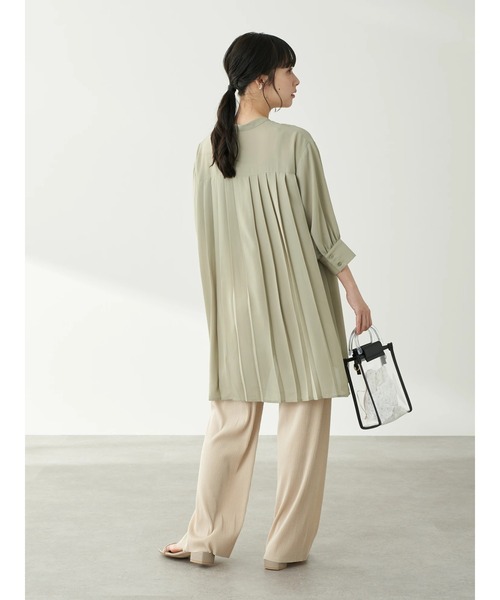 earth music&ecology（アースミュージックアンドエコロジー）の「ストレートプリーツカットパンツ ＊（その他パンツ・レディース・モカ/ピンクベージュ/その他8・FREE）」の4枚目の写真