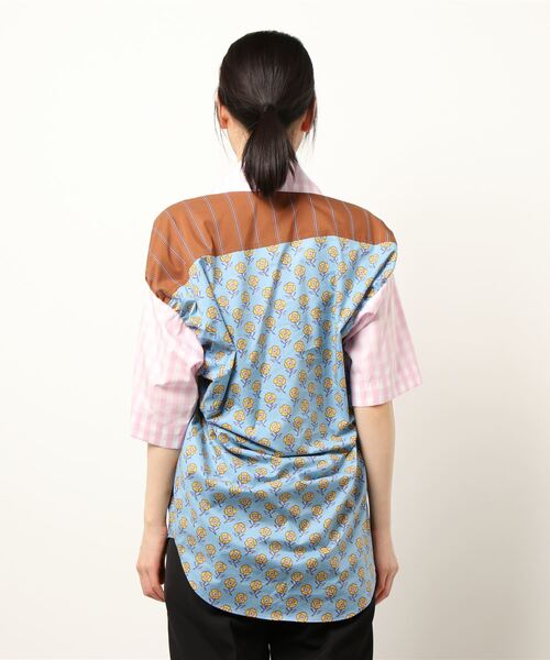 Vivienne Westwood ブロッキングシャツ ブルー ブラウン Vivienne Westwood ブロッキングシャツ ブルー ブラウン Vivienne