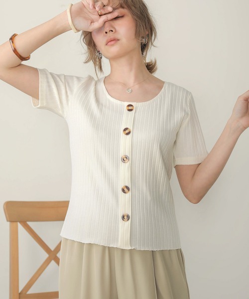 Bab(バブ)の「【WEB限定】裾メロウベーシックワイドリブTOPS(Tシャツ/カットソー・レディース・ブラック/ブルー/アイボリー/モカ/グレー系その他・FREE)」の9枚目の写真