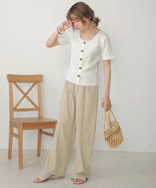 Bab(バブ)の「【WEB限定】裾メロウベーシックワイドリブTOPS(Tシャツ/カットソー・レディース・ブラック/ブルー/アイボリー/モカ/グレー系その他・FREE)」の21枚目の写真