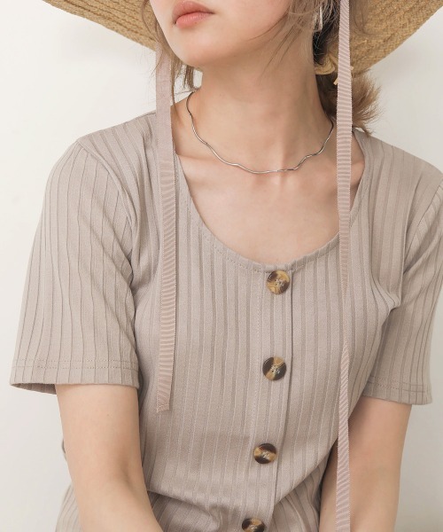 Bab(バブ)の「【WEB限定】裾メロウベーシックワイドリブTOPS(Tシャツ/カットソー・レディース・ブラック/ブルー/アイボリー/モカ/グレー系その他・FREE)」の8枚目の写真