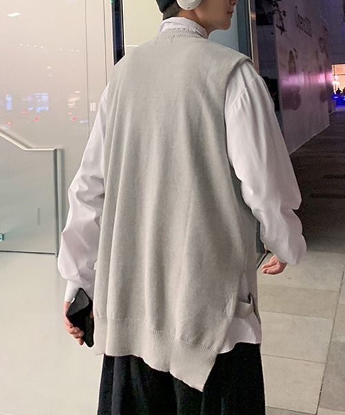 Mimma/Mimaa(ミマ)の「【Mimma/Mimaa】コットンニットBIGベスト(ベスト・メンズ・ブラック/グレー・FREE)」の3枚目の写真