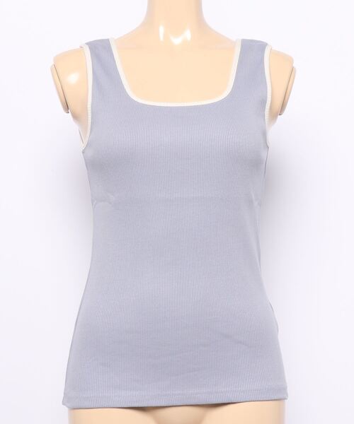 INGNI（イング）の「2Way配色スクエアネック／タンクトップ（タンクトップ・レディース・ブラック系その他2/ホワイト系2/ブラウン系4/アイボリー系4/ブルー系1・M）」の5枚目の写真