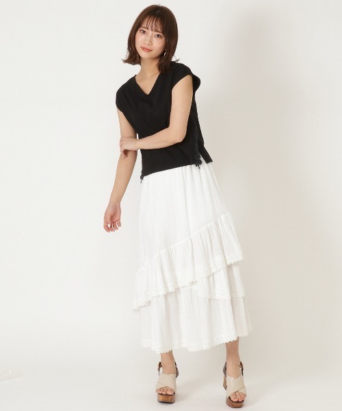 WILLSELECTION（ウィルセレクション）の「フラワースリットＴシャツ（Tシャツ/カットソー・レディース・オフホワイト/ブラウン/ブラック・MEDIUM）」の22枚目の写真