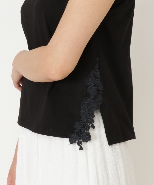 WILLSELECTION（ウィルセレクション）の「フラワースリットＴシャツ（Tシャツ/カットソー・レディース・オフホワイト/ブラウン/ブラック・MEDIUM）」の7枚目の写真