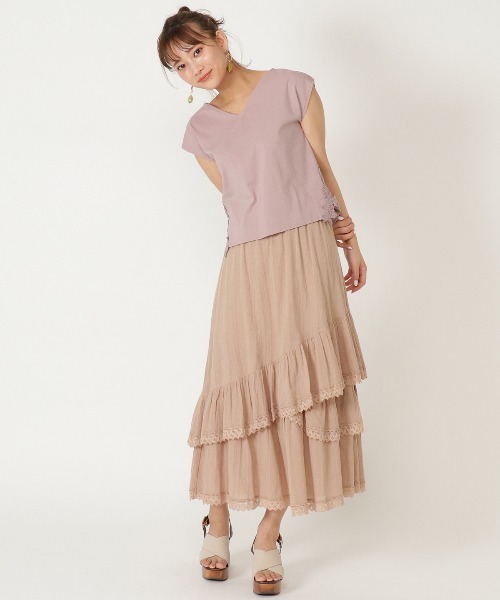 WILLSELECTION（ウィルセレクション）の「フラワースリットＴシャツ（Tシャツ/カットソー・レディース・オフホワイト/ブラウン/ブラック・MEDIUM）」の12枚目の写真