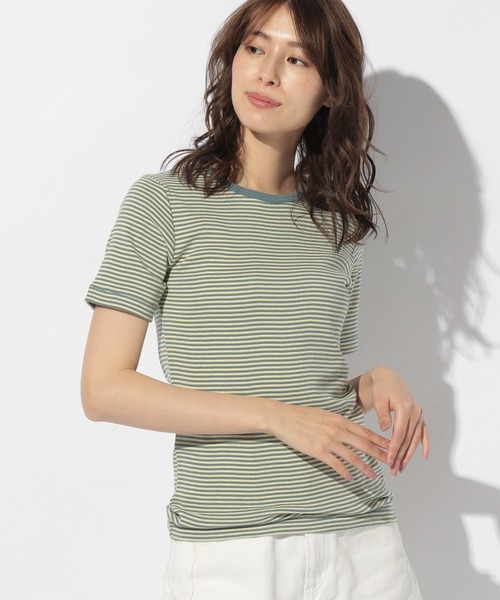 BAYFLOW(ベイフロー)の「【Robert P.Miller(ロバートピーミラー)】CネックTシャツ(Tシャツ/カットソー・レディース・グリーン/オフホワイト/サックスブルー/ブラウン/オレンジ・FREE)」の4枚目の写真