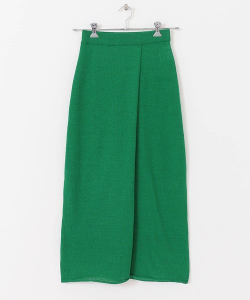 URBAN RESEARCH（アーバンリサーチ）の「ラップ風ニットスカート（スカート・レディース・グリーン/アイボリー・FREE）」の2枚目の写真