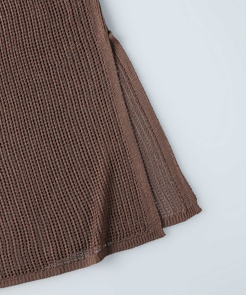 HONEYSUCKLE ROSE（ハニーサックルローズ）の「【HONEYSUCKLE ROSE】メッシュ編みワンピレイヤード（ワンピース・レディース・ブラック/ブラウン/オフホワイト・M/L）」の7枚目の写真