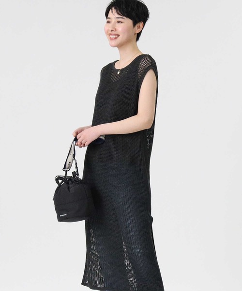 HONEYSUCKLE ROSE（ハニーサックルローズ）の「【HONEYSUCKLE ROSE】メッシュ編みワンピレイヤード（ワンピース・レディース・ブラック/ブラウン/オフホワイト・M/L）」の21枚目の写真