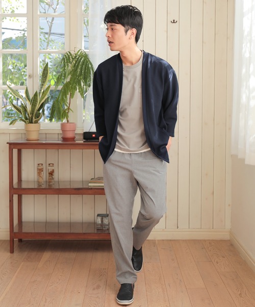 UNION STATION（ユニオンステーション）の「七分袖ボタンレスカーディガン（カーディガン/ボレロ・メンズ・ネイビー/ベージュ/ブラック・LL/M/L）」の19枚目の写真
