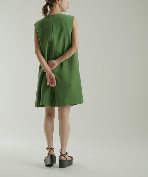 CIAOPANIC(チャオパニック)の「【SCENE by ciaopanic/シーン バイ チャオパニック】ショート丈オールインワン/WEB・一部店舗限定(つなぎ/オールインワン・レディース・ブラック/グリーン/アイボリー・FREE)」の3枚目の写真