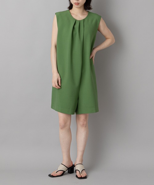 CIAOPANIC(チャオパニック)の「【SCENE by ciaopanic/シーン バイ チャオパニック】ショート丈オールインワン/WEB・一部店舗限定(つなぎ/オールインワン・レディース・ブラック/グリーン/アイボリー・FREE)」の9枚目の写真