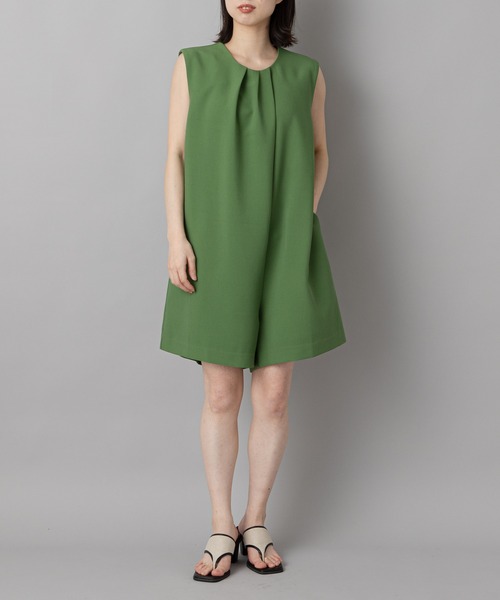 CIAOPANIC(チャオパニック)の「【SCENE by ciaopanic/シーン バイ チャオパニック】ショート丈オールインワン/WEB・一部店舗限定(つなぎ/オールインワン・レディース・ブラック/グリーン/アイボリー・FREE)」の12枚目の写真