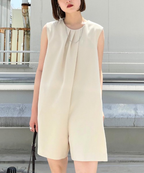 CIAOPANIC(チャオパニック)の「【SCENE by ciaopanic/シーン バイ チャオパニック】ショート丈オールインワン/WEB・一部店舗限定(つなぎ/オールインワン・レディース・ブラック/グリーン/アイボリー・FREE)」の13枚目の写真