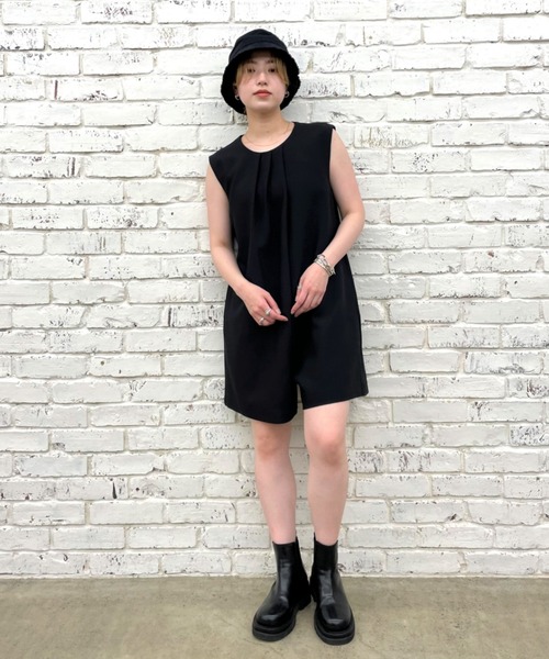 CIAOPANIC(チャオパニック)の「【SCENE by ciaopanic/シーン バイ チャオパニック】ショート丈オールインワン/WEB・一部店舗限定(つなぎ/オールインワン・レディース・ブラック/グリーン/アイボリー・FREE)」の15枚目の写真