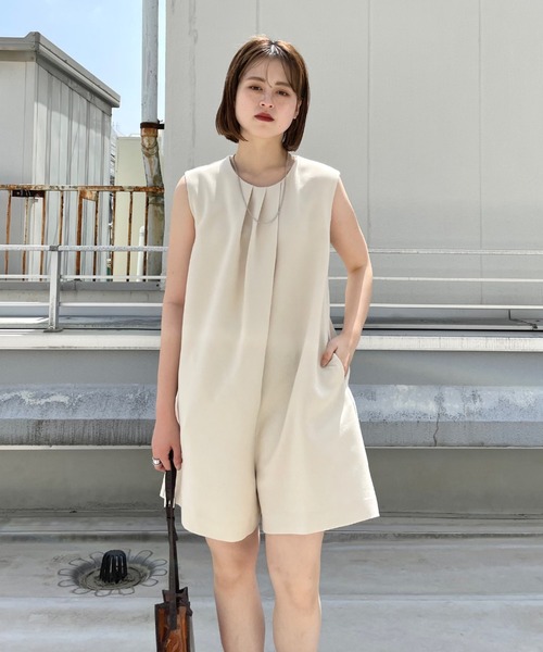 CIAOPANIC(チャオパニック)の「【SCENE by ciaopanic/シーン バイ チャオパニック】ショート丈オールインワン/WEB・一部店舗限定(つなぎ/オールインワン・レディース・ブラック/グリーン/アイボリー・FREE)」の22枚目の写真