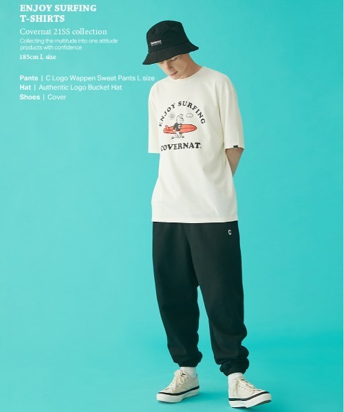 COVERNATのCool Cotton C Logo T-Shirt 全5色 Covernat Unisex Cool Cotton Tee Shirt Set Black White