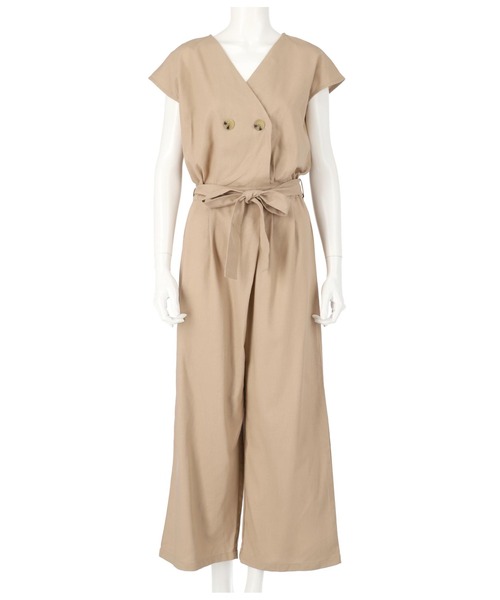 ANAP（アナップ）の「リネンブレンドオールインワン（つなぎ/オールインワン・レディース・ベージュ/ブラック・FREE）」の15枚目の写真