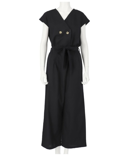 ANAP（アナップ）の「リネンブレンドオールインワン（つなぎ/オールインワン・レディース・ベージュ/ブラック・FREE）」の11枚目の写真